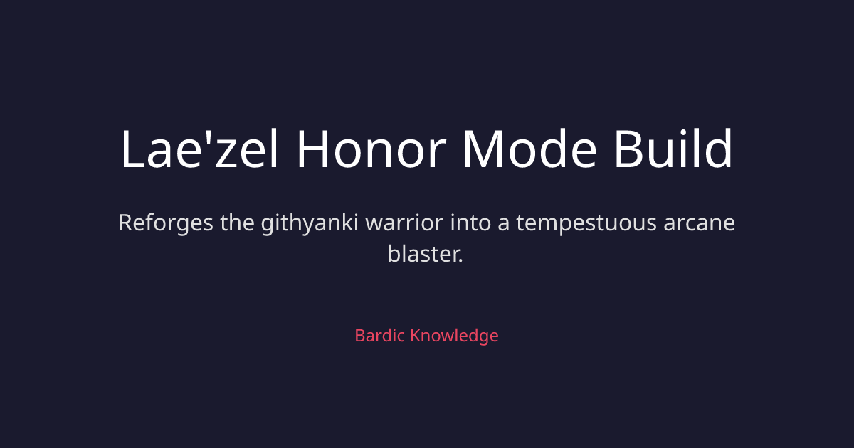Lae'zel Honor Mode Build | Walkthrough