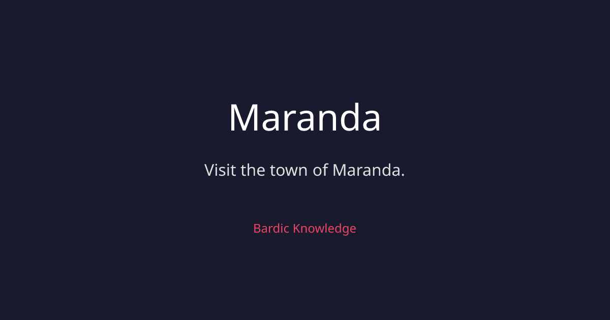 Maranda | Walkthrough